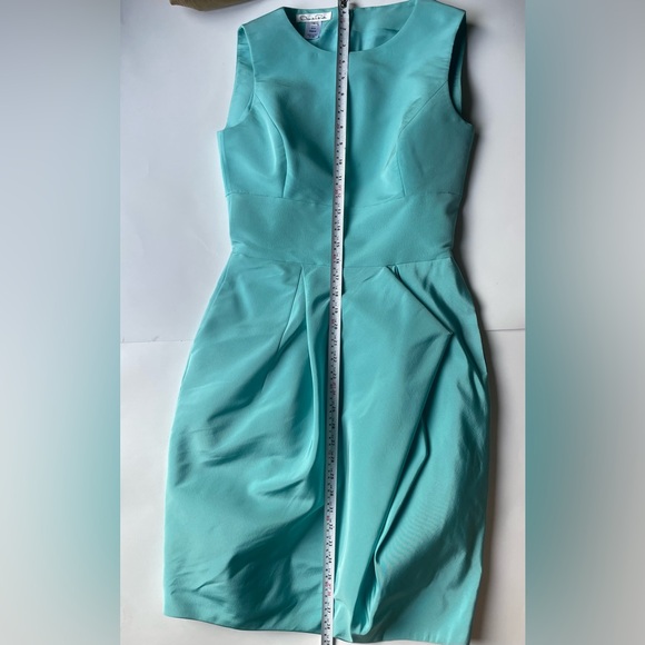Oscar de la Renta silk taffeta Turquoise Midi Dress - Picture 4 of 7